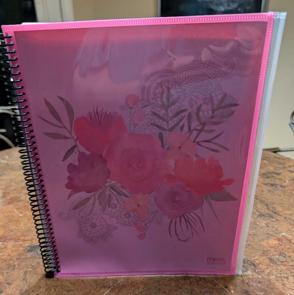 Pink Floral Spiral Notebook